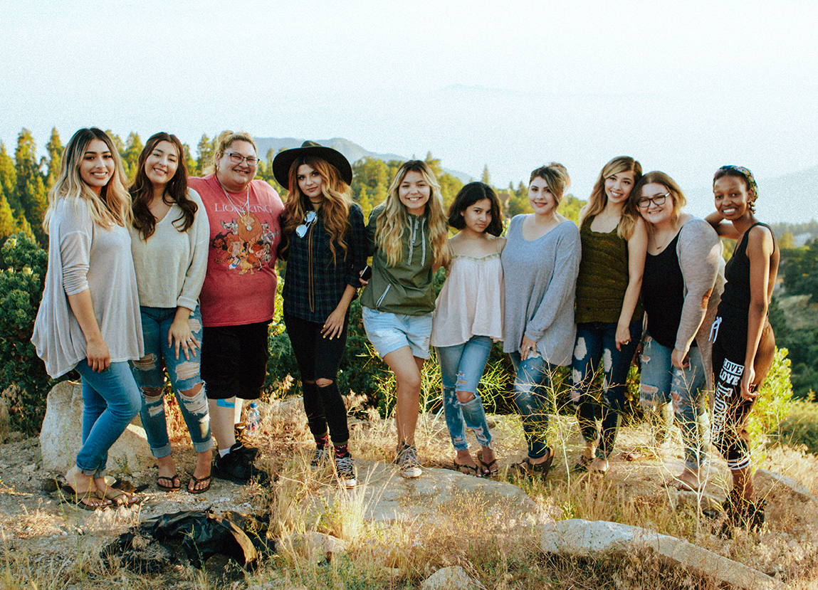 Group of happy women at an outdoor retreat